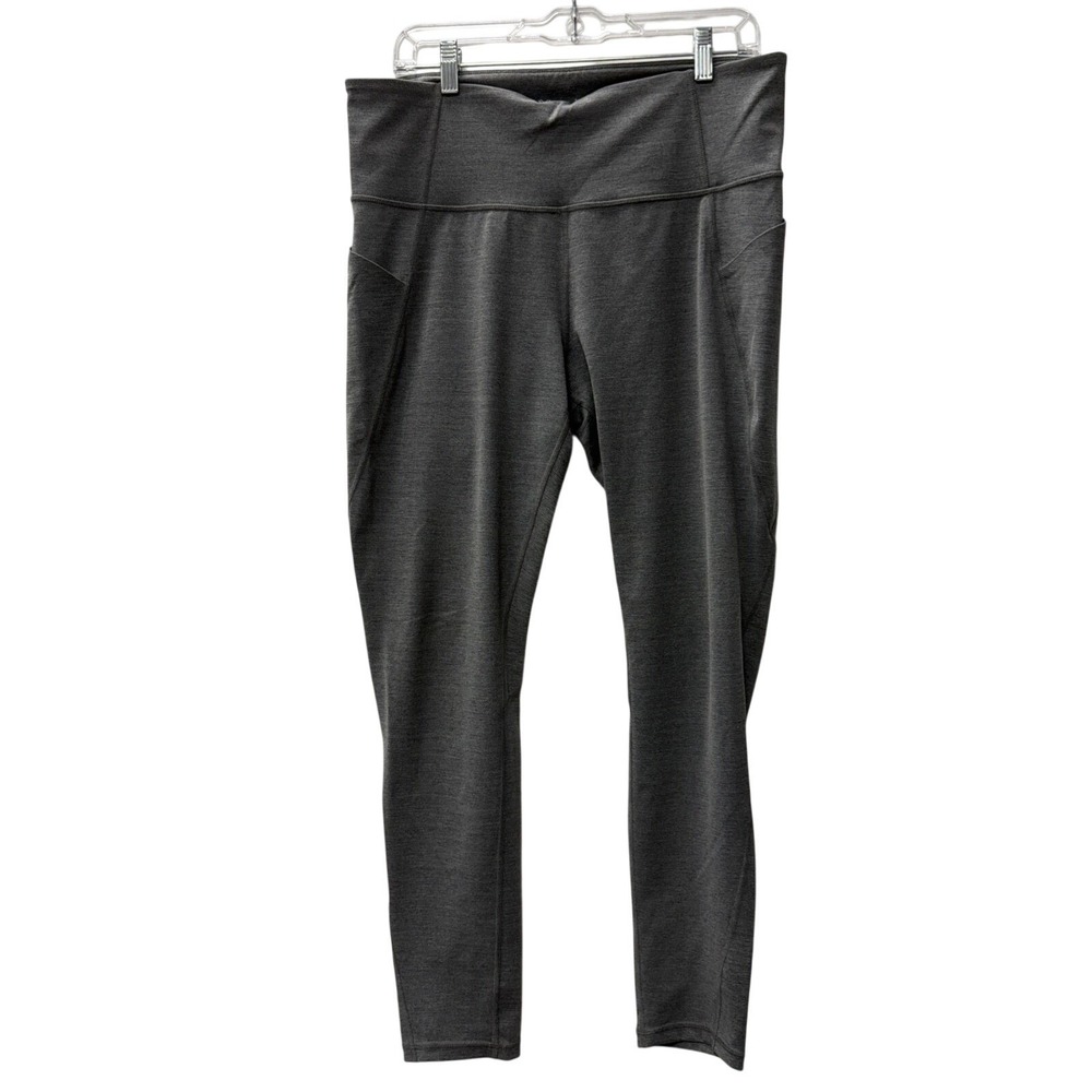 Xersion Womens XL Full Length Leggings Gray Heathered High Rise Side Pockets